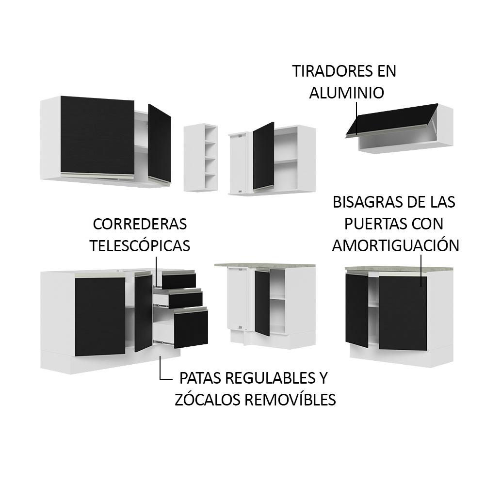Foto 5 pulgar | Cocina Integral Completa Modular Madesa Glamy 349cm Bn 03