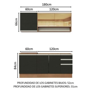 Foto 3 | Cocina Integral Completa Modular Madesa Glamy 180cm Mn 06