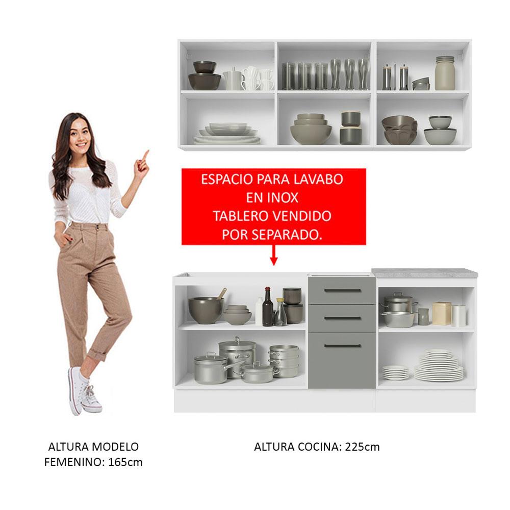 Foto 6 pulgar | Cocina Integral Completa Modular Madesa Agata 180cm Bg 01