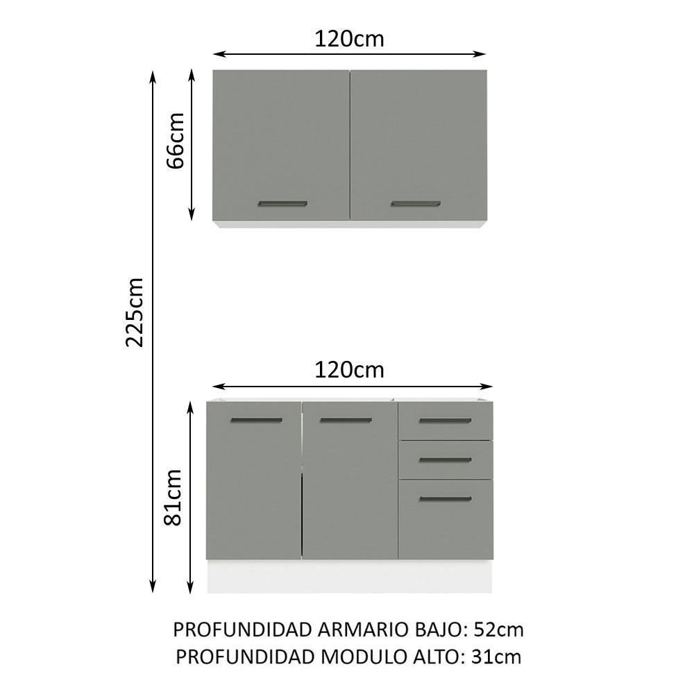 Foto 4 pulgar | Cocina Integral Completa Modular Madesa Agata 120cm Bg 01