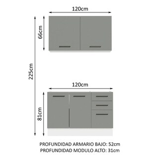 Foto 3 | Cocina Integral Completa Modular Madesa Agata 120cm Bg 01