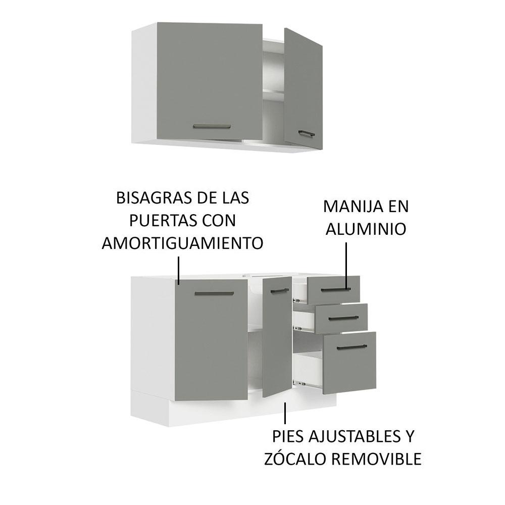 Foto 5 pulgar | Cocina Integral Completa Modular Madesa Agata 120cm Bg 01