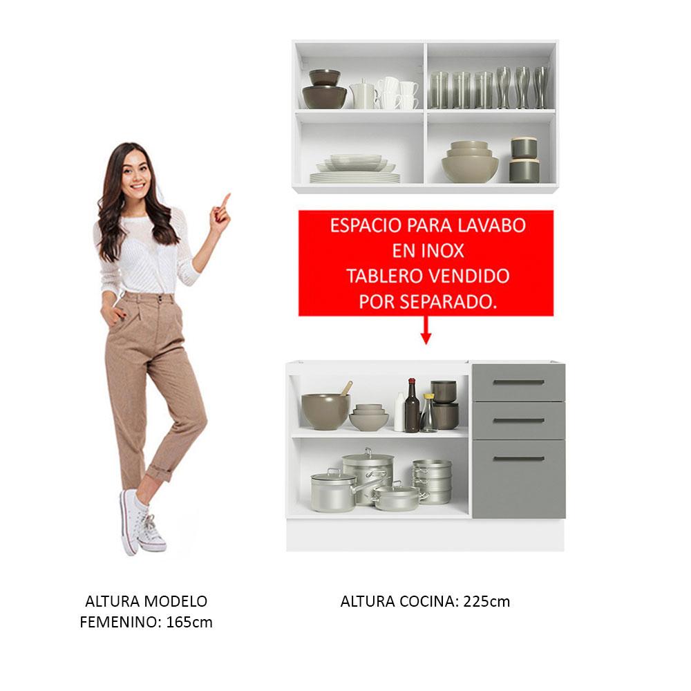 Foto 6 pulgar | Cocina Integral Completa Modular Madesa Agata 120cm Bg 01