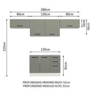 Foto 3 | Cocina Integral Completa Modular Madesa Agata 280cm Bg 02