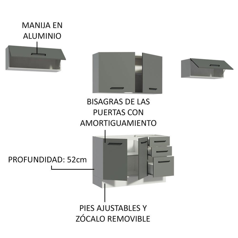 Foto 5 pulgar | Cocina Integral Completa Modular Madesa Agata 280cm Bg 02
