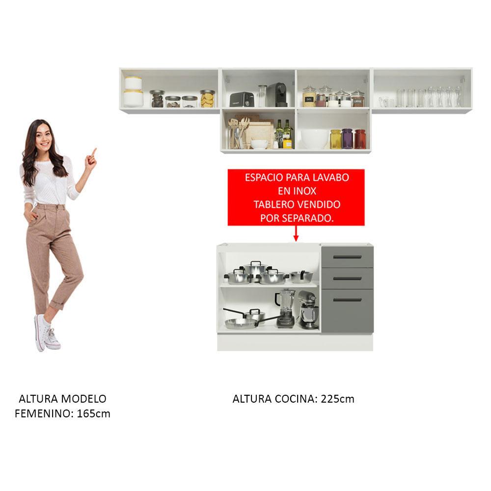 Foto 6 pulgar | Cocina Integral Completa Modular Madesa Agata 280cm Bg 02