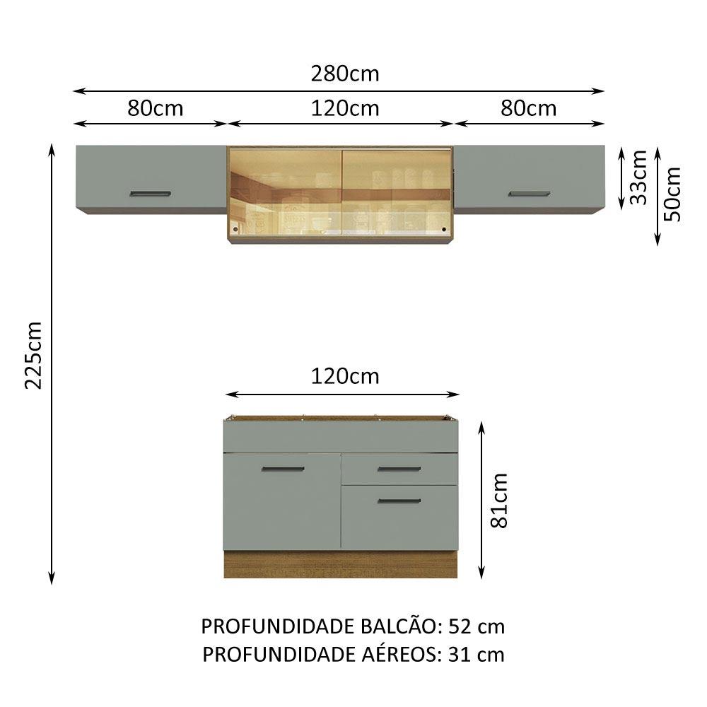 Foto 4 pulgar | Cocina Integral Completa Modular Madesa Agata 280cm Mg 01