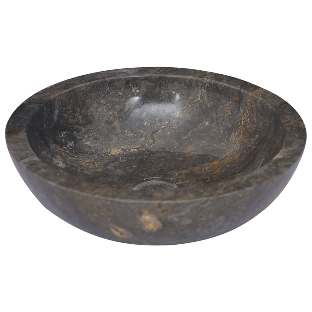 Foto 4 pulgar | Fregadero Vidaxl Mármol Gris Ø40x12 Cm - Venta Internacional.