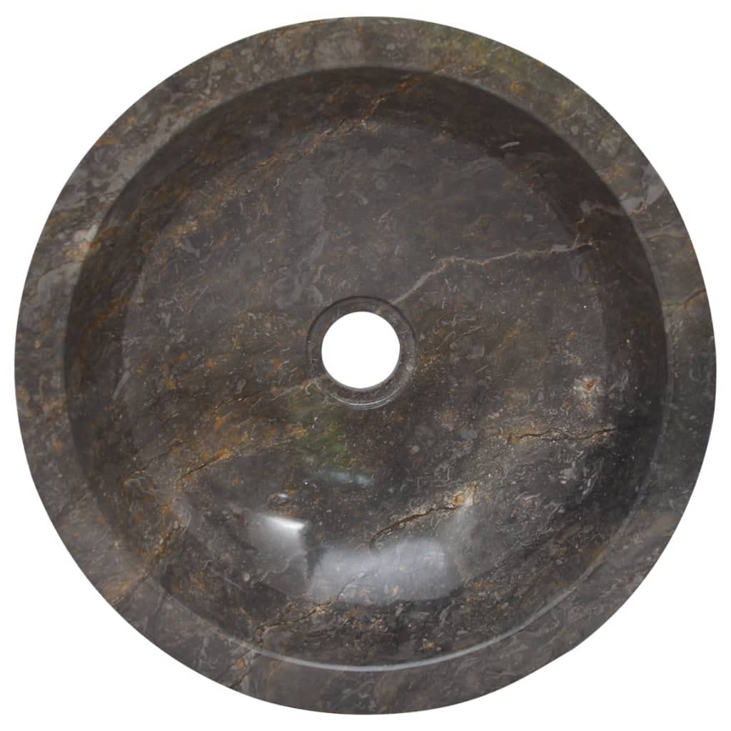 Foto 4 | Fregadero Vidaxl Mármol Gris Ø40x12 Cm - Venta Internacional.