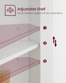 Foto 3 | Armario De Esquina Vasagle Alto Con 2 Puertas Y 4 Estantes, Color Blanco - Venta Internacional.