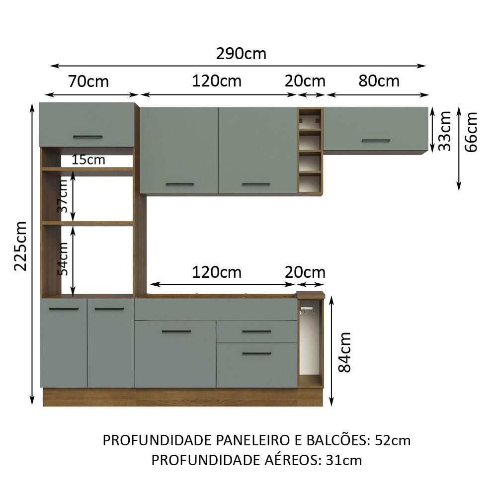 Foto 4 pulgar | Cocina Integral Completa Modular Madesa Agata 290cm Mg 02