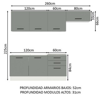 Foto 3 | Cocina Integral Completa Modular Madesa Agata 260cm Bg 02