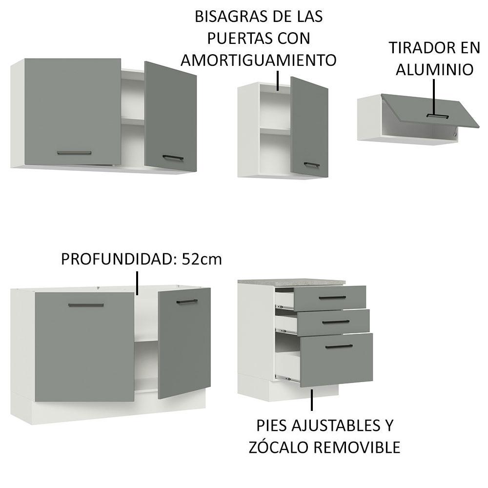 Foto 5 pulgar | Cocina Integral Completa Modular Madesa Agata 260cm Bg 02