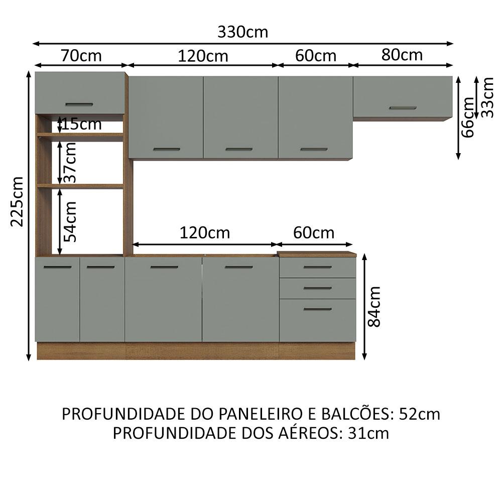 Foto 4 pulgar | Cocina Integral Completa Modular Madesa Agata 330cm Mg 01