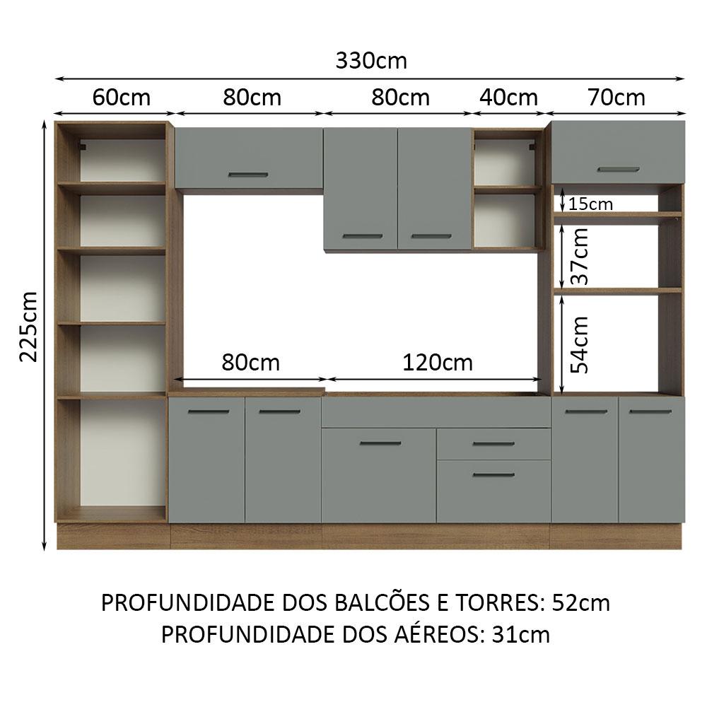 Foto 4 pulgar | Cocina Integral Completa Modular Madesa Agata 330cm Mg 02