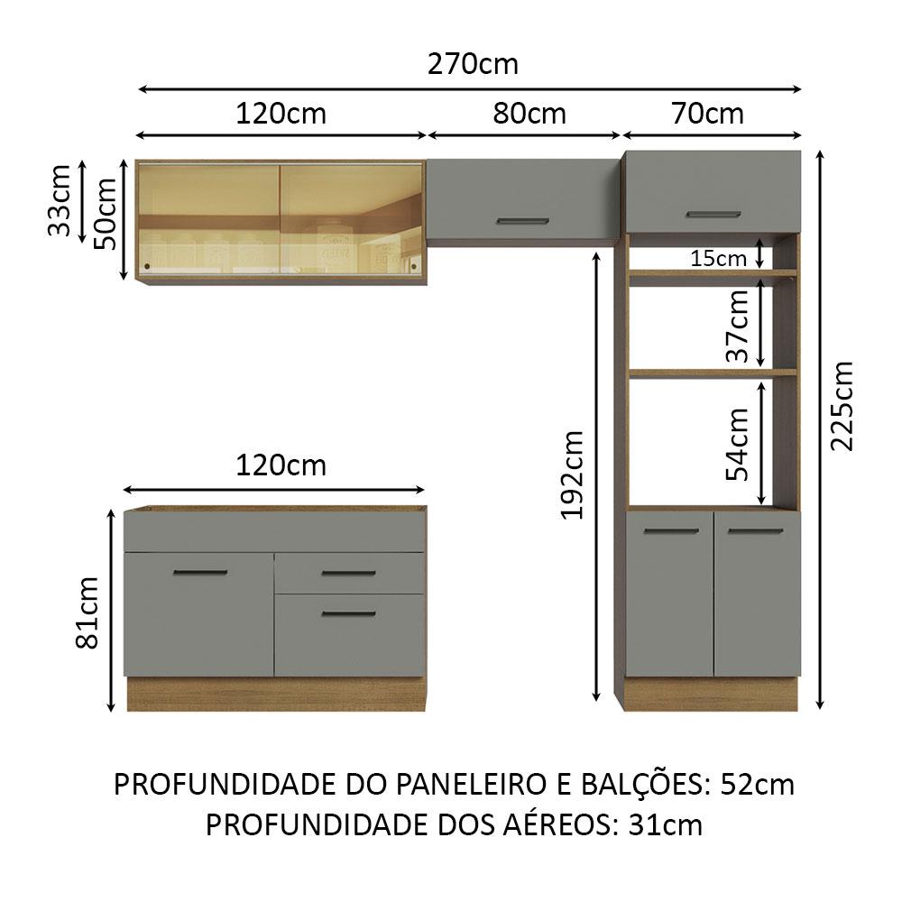 Foto 4 pulgar | Cocina Integral Completa Modular Madesa Agata 270cm Mg 05