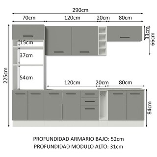 Foto 3 | Cocina Integral Completa Modular Madesa Agata 290cm Bg 05