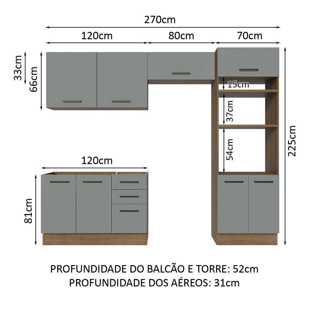 Foto 4 pulgar | Cocina Integral Completa Modular Madesa Agata 270cm Mg 08