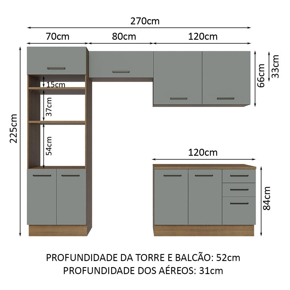 Foto 4 pulgar | Cocina Integral Completa Modular Madesa Agata 270cm Mg 07