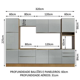 Foto 3 | Cocina Integral Completa Modular Madesa Lux 320cm Mg 03
