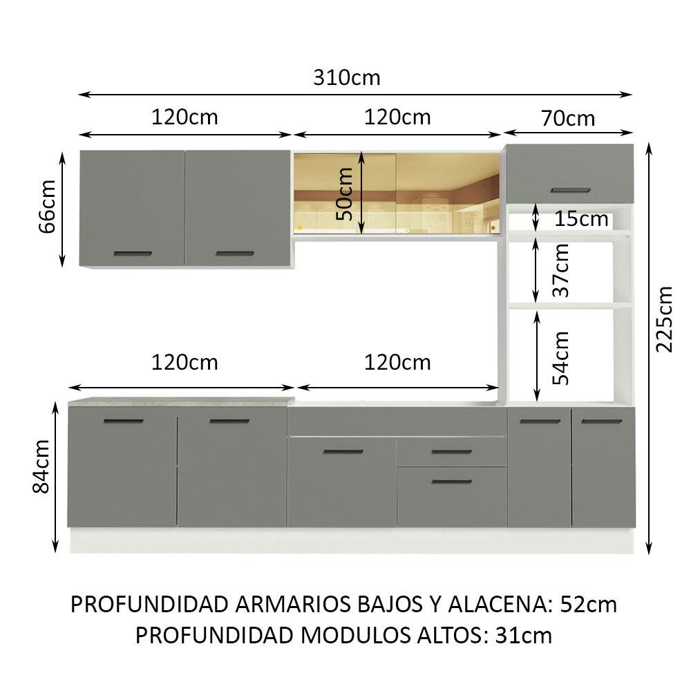 Foto 3 | Cocina Integral Completa Modular Madesa Agata 310cm Bg 01