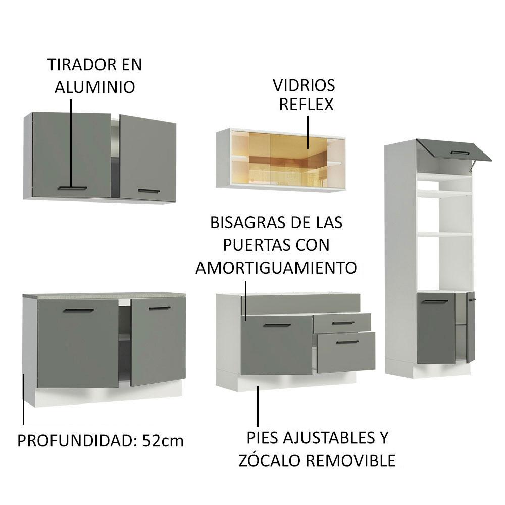 Foto 5 pulgar | Cocina Integral Completa Modular Madesa Agata 310cm Bg 01