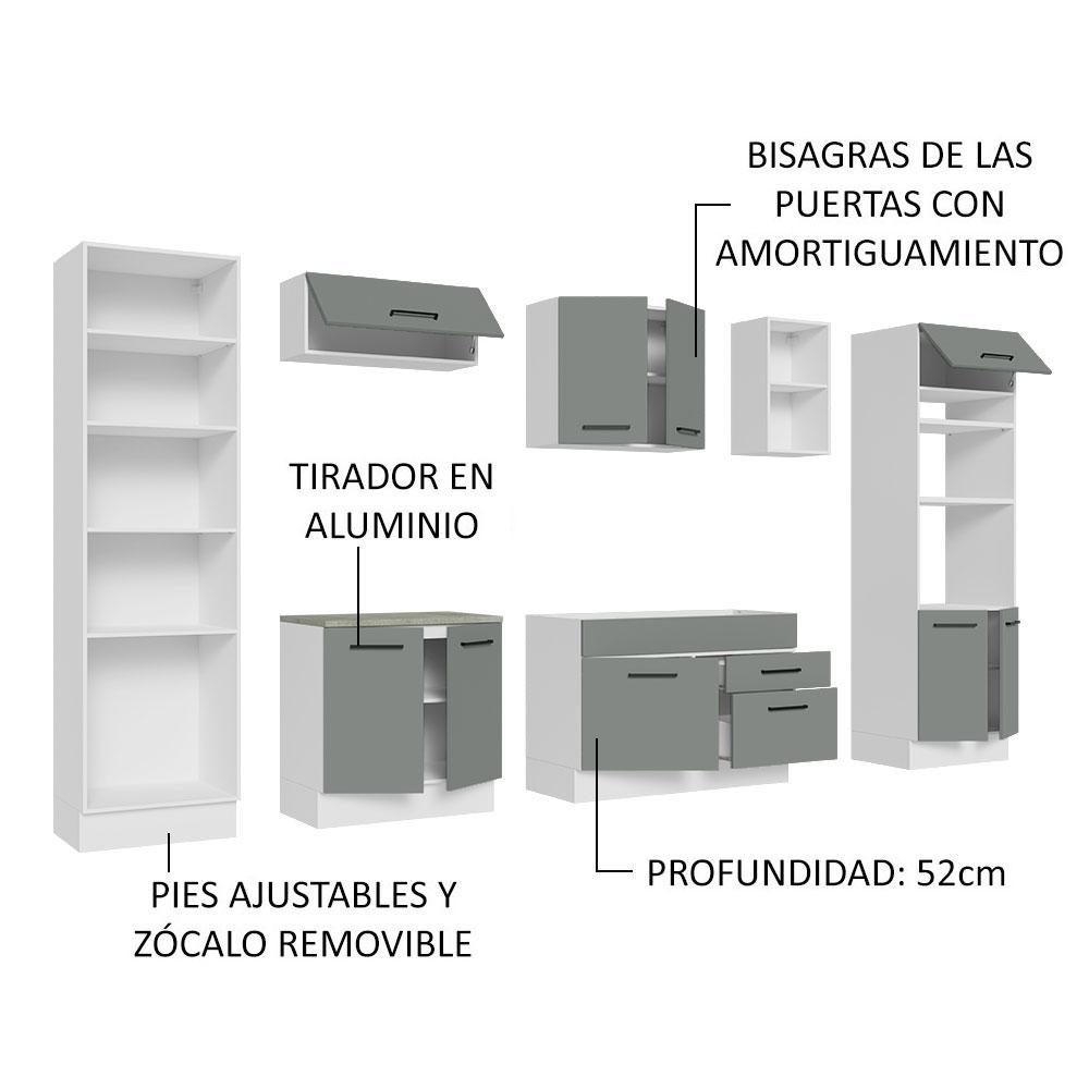 Foto 5 pulgar | Cocina Integral Completa Modular Madesa Agata 330cm Bg 02