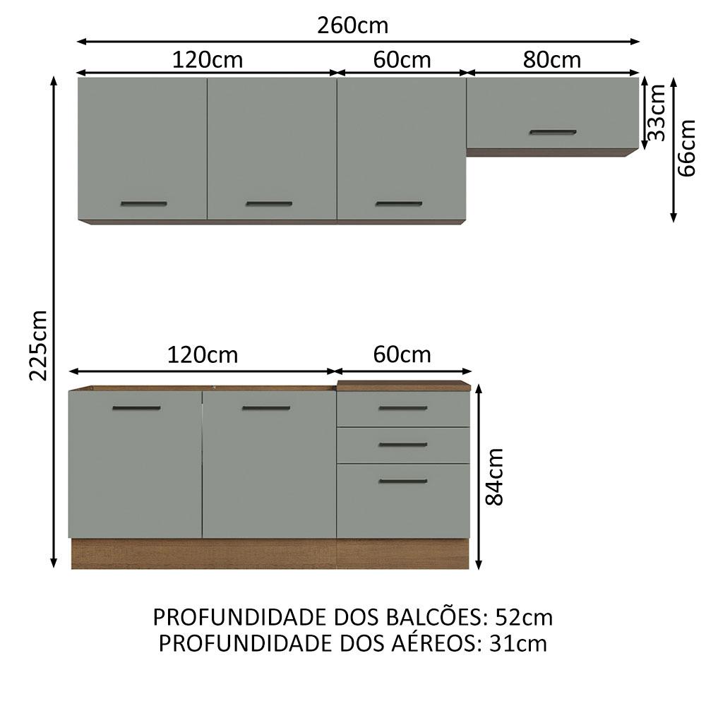 Foto 4 pulgar | Cocina Integral Completa Modular Madesa Agata 260cm Mg 02