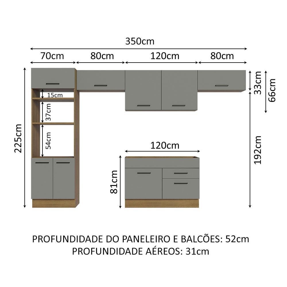 Foto 4 pulgar | Cocina Integral Completa Modular Madesa Agata 350cm Mg 01