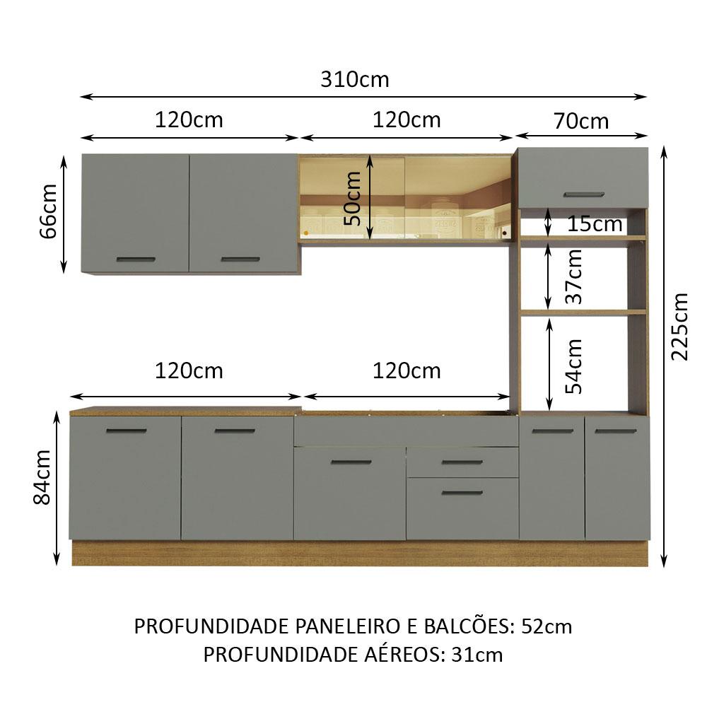Foto 4 pulgar | Cocina Integral Completa Modular Madesa Agata 310cm Mg 01