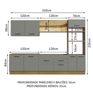 Foto 3 | Cocina Integral Completa Modular Madesa Agata 310cm Mg 01