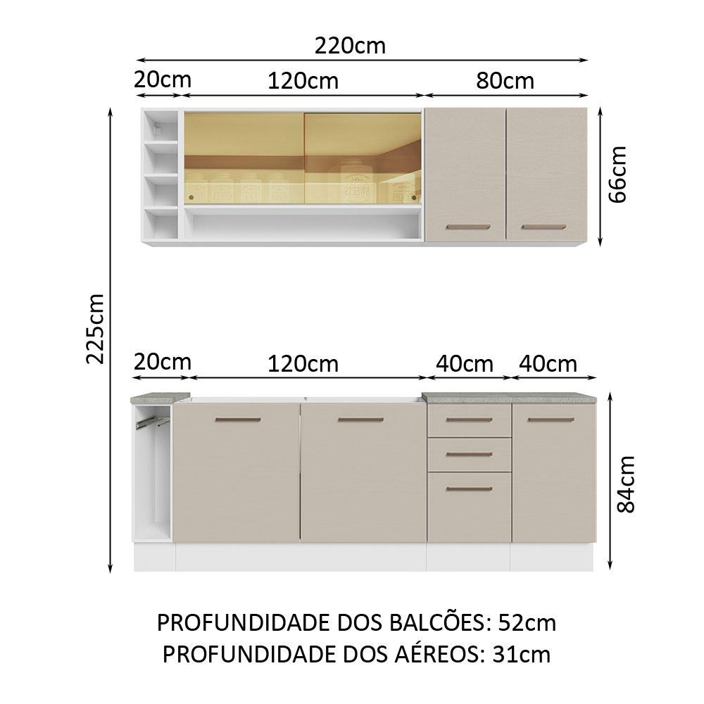Foto 3 pulgar | Cocina Integral Completa Modular Madesa Agata 220cm Bc 01