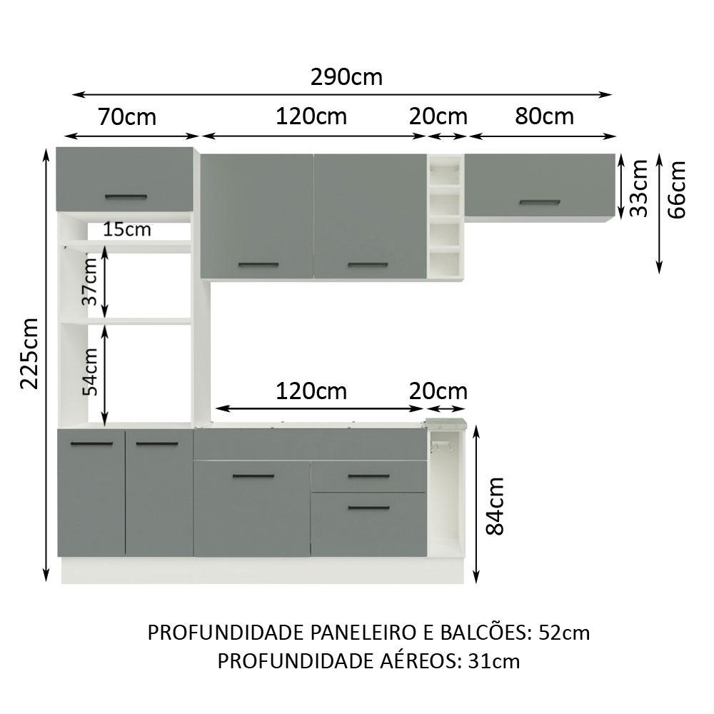 Foto 4 pulgar | Cocina Integral Completa Modular Madesa Agata 290cm Bg 04