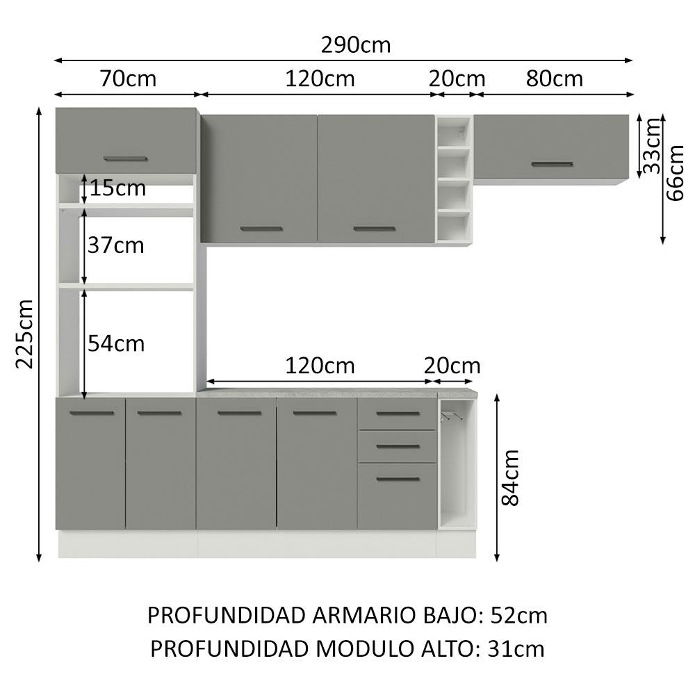 Foto 3 | Cocina Integral Completa Modular Madesa Agata 290cm Bg 07