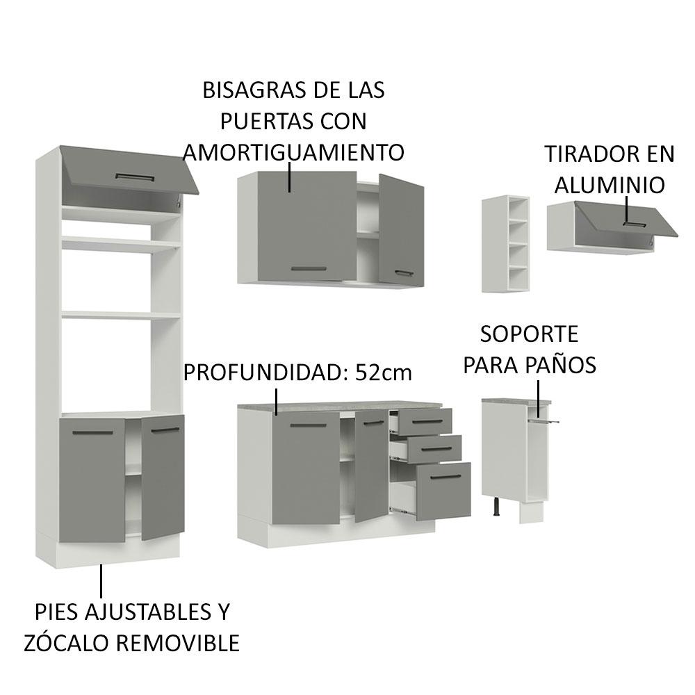 Foto 5 pulgar | Cocina Integral Completa Modular Madesa Agata 290cm Bg 07
