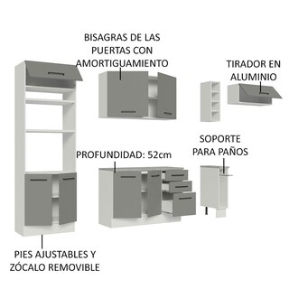 Foto 4 | Cocina Integral Completa Modular Madesa Agata 290cm Bg 07