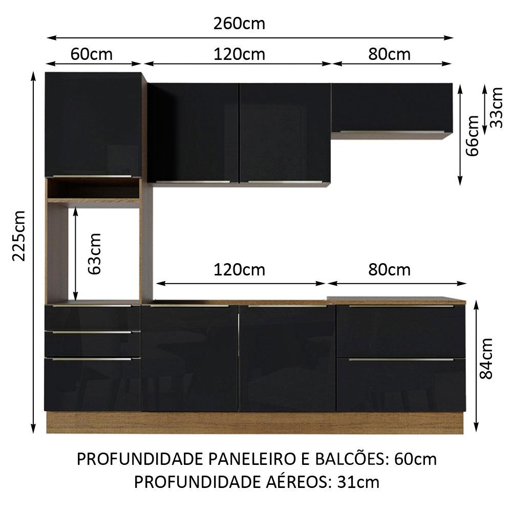 Foto 4 pulgar | Cocina Integral Completa Modular Madesa Lux 260cm Mn 01