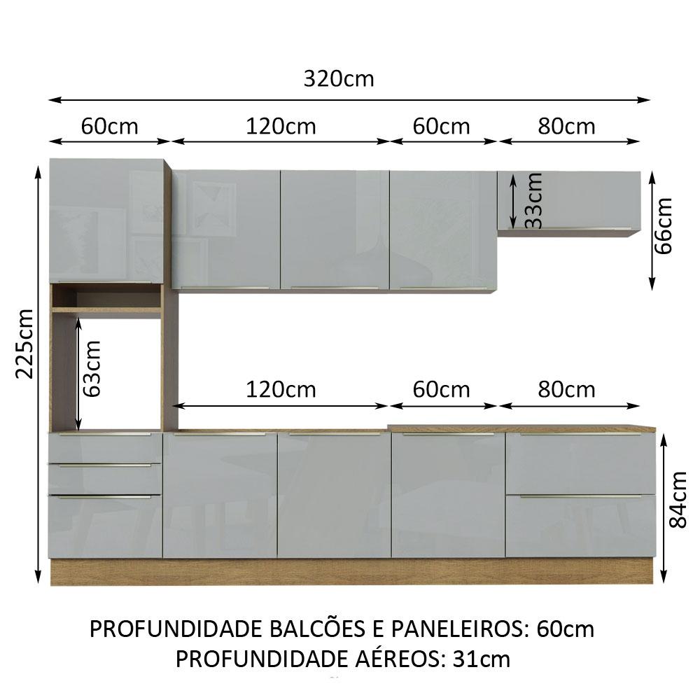 Foto 4 pulgar | Cocina Integral Completa Modular Madesa Lux 320cm Mg 04