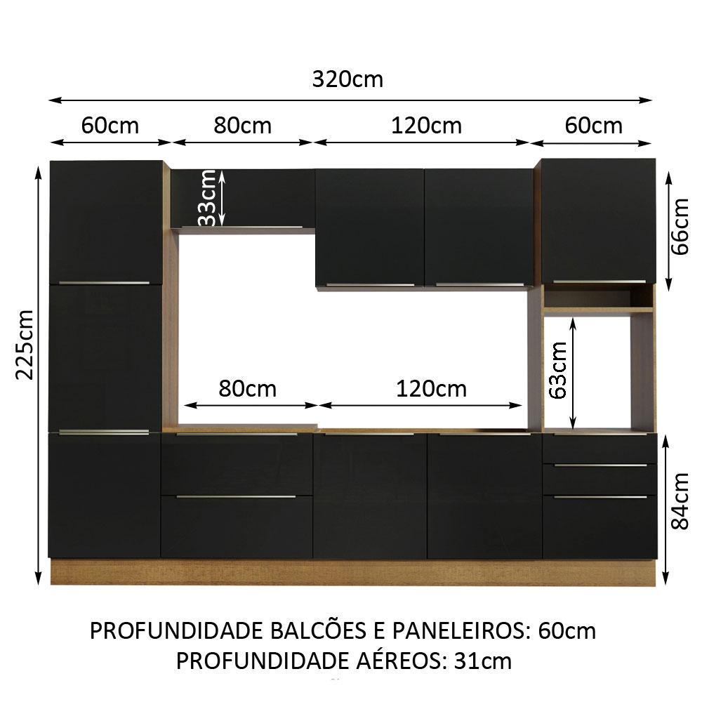 Foto 4 pulgar | Cocina Integral Completa Modular Madesa Lux 320cm Mn 03