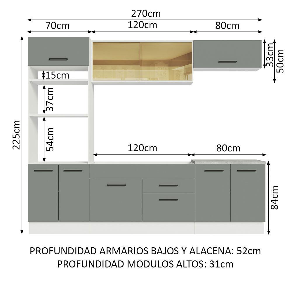 Foto 3 | Cocina Integral Completa Modular Madesa Agata 270cm Bg