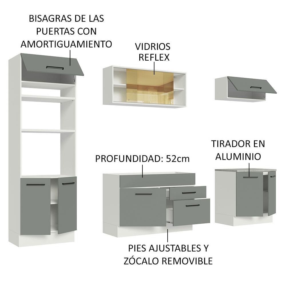 Foto 5 pulgar | Cocina Integral Completa Modular Madesa Agata 270cm Bg