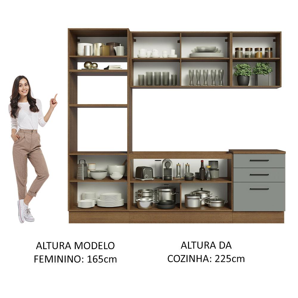 Foto 6 pulgar | Cocina Integral Completa Modular Madesa Agata 250cm Mg 01