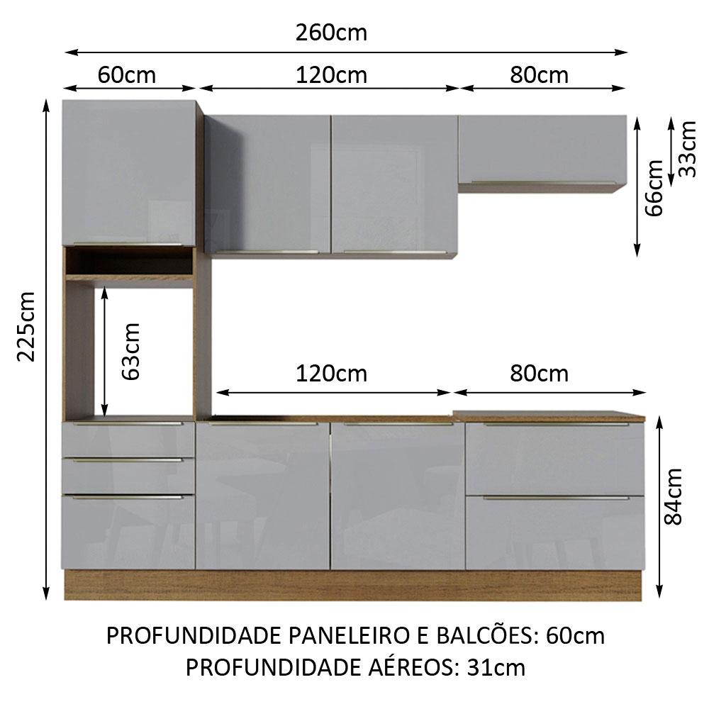 Foto 4 pulgar | Cocina Integral Completa Modular Madesa Lux 260cm Mg 01