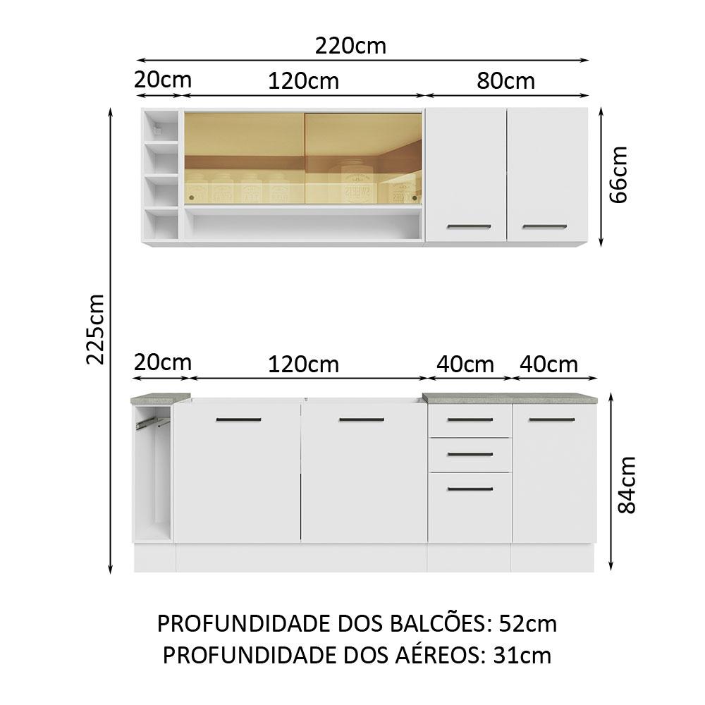 Foto 4 pulgar | Cocina Integral Completa Modular Madesa Agata 220cm Bb 01