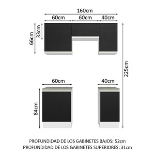 Foto 3 | Cocina Integral Completa Modular Madesa Glamy 160cm Bn 07