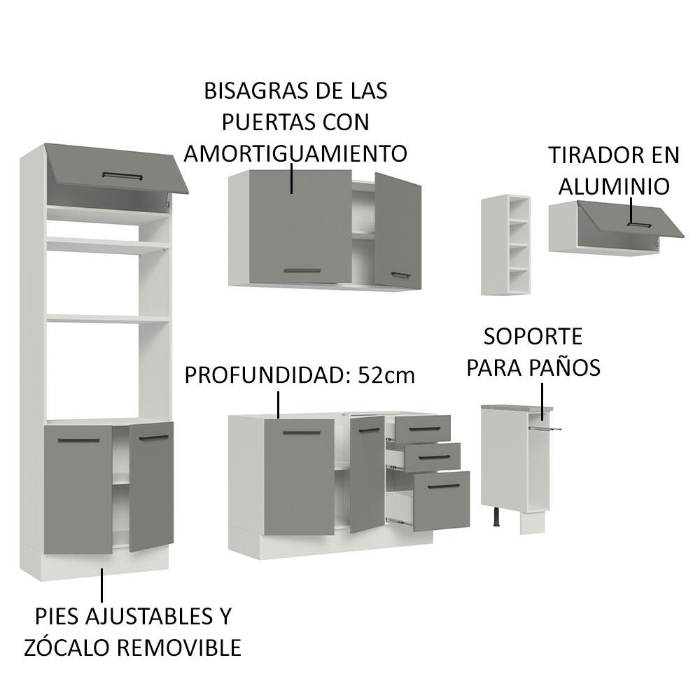 Foto 5 pulgar | Cocina Integral Completa Modular Madesa Agata 290cm Bg 03