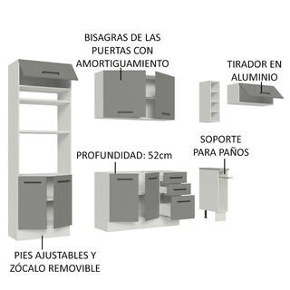 Foto 4 | Cocina Integral Completa Modular Madesa Agata 290cm Bg 03