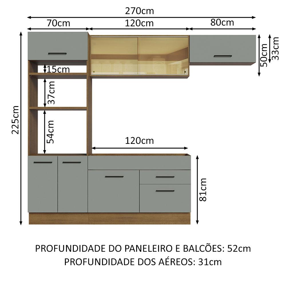 Foto 4 pulgar | Cocina Integral Completa Modular Madesa Agata 270cm Mg 04