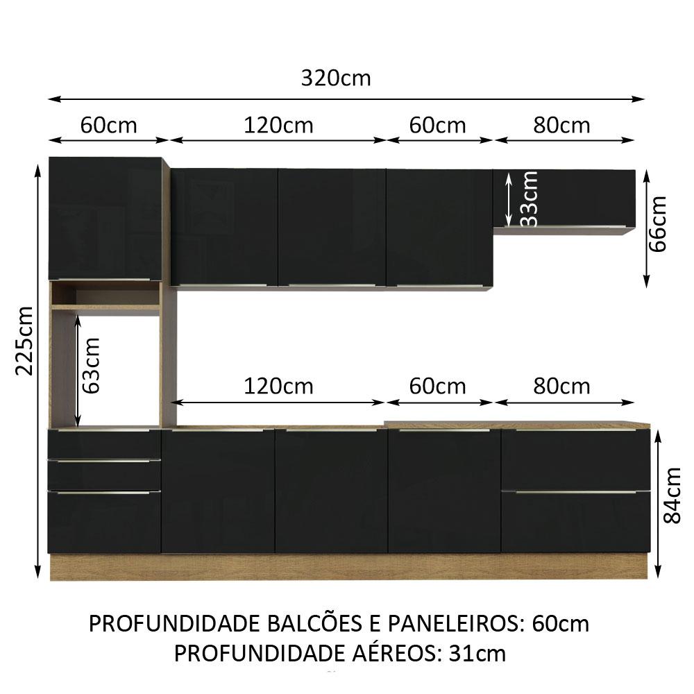 Foto 4 pulgar | Cocina Integral Completa Modular Madesa Lux 320cm Mn 04