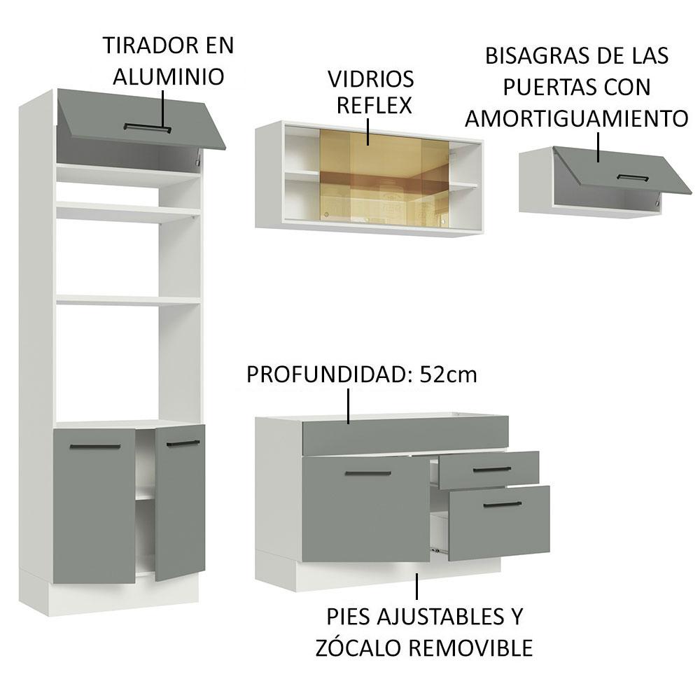 Foto 5 pulgar | Cocina Integral Completa Modular Madesa Agata 270cm Bg 01